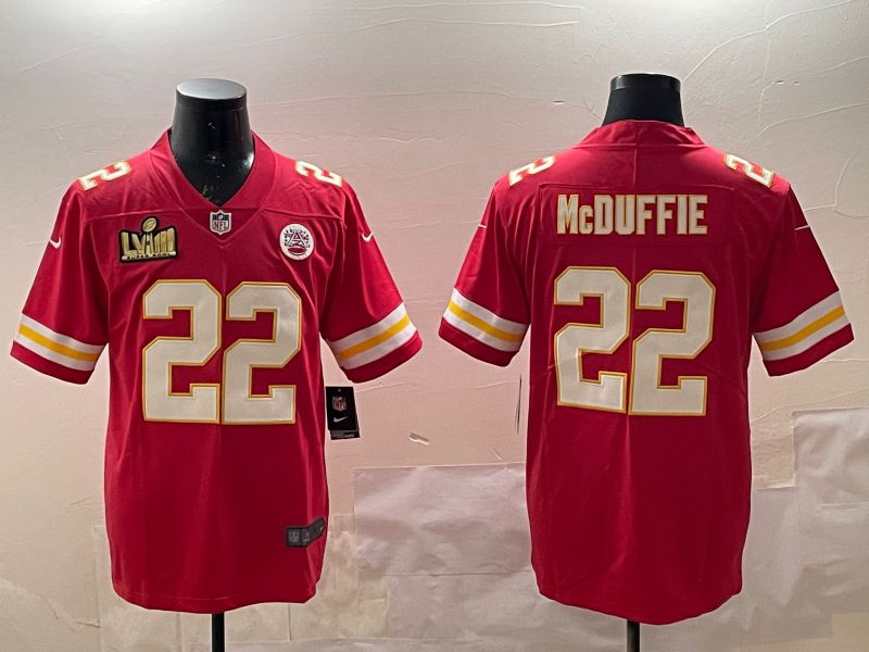 Men Kansas City Chiefs 22 Mcduffie Red Second generations 2025 Nike Limited NFL Jersey style 3